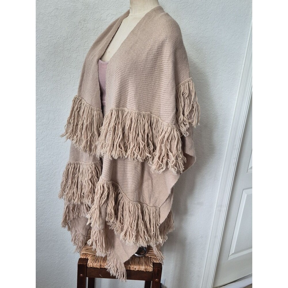 Phinomena 100% Alpaca Handmade Fringe Poncho - Picture 14 of 16